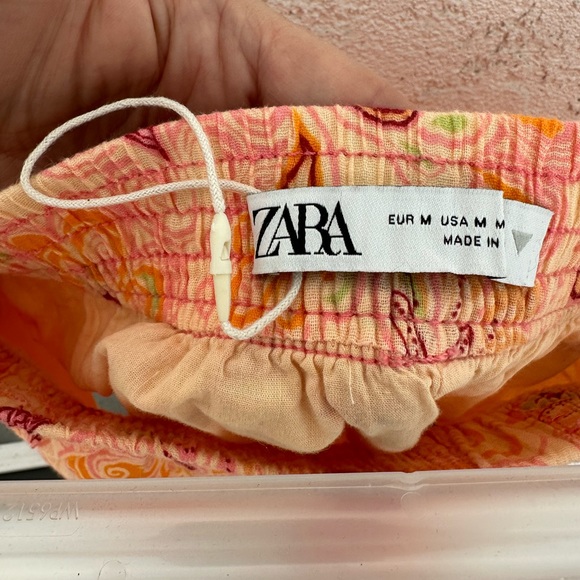 Zara Shorts NWOT Paisley Two Pocket Lined Cotton Lightweight Medium - Picture 6 of 6